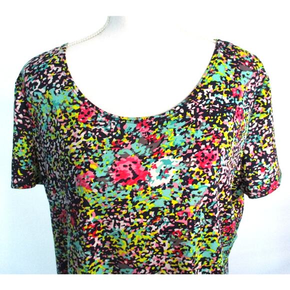 Notations Women's Short Sleeve Multi Color Stretch Shirt Size XL - Picture 2 of 11